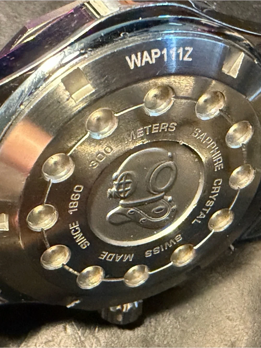 TAG Heuer Aquaracer Grande Date Alarm WAP111Z Quartz Diver — Serviced 2026
